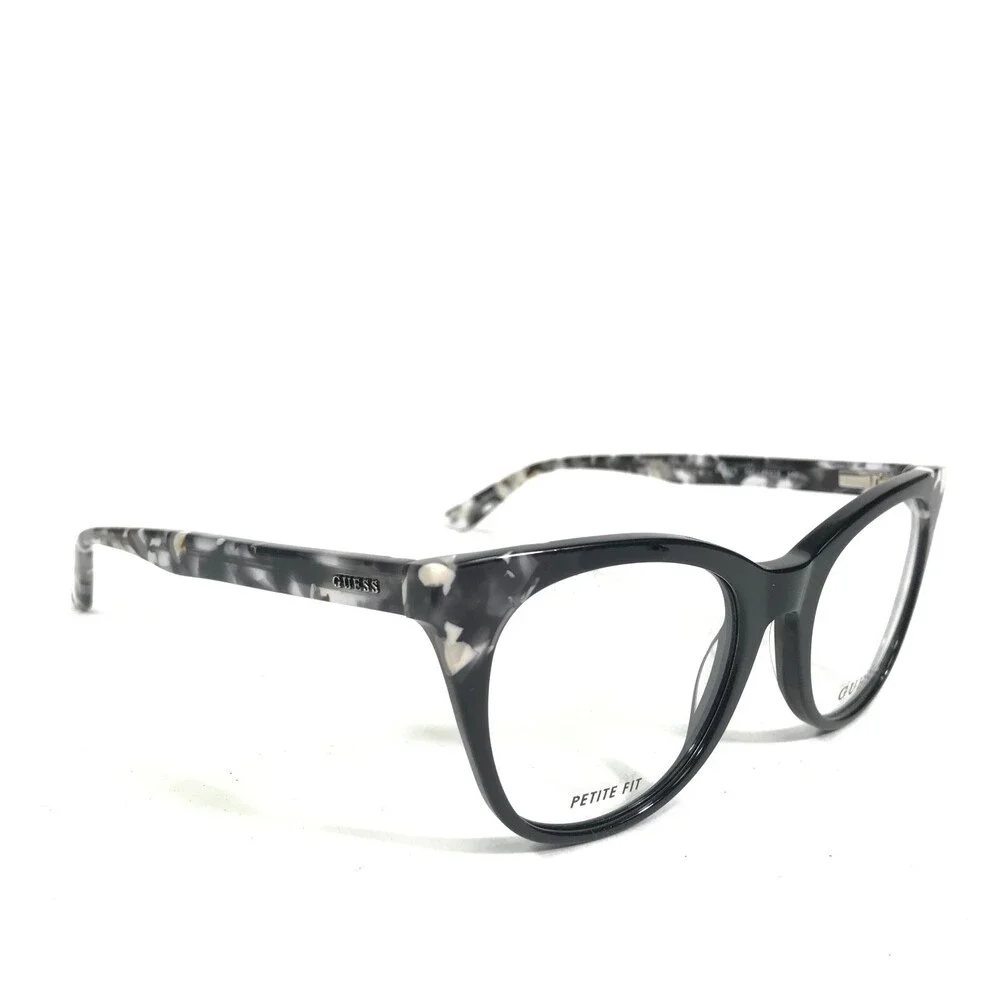 Guess Eyeglasses Frames GU2675 001 Black Grey Clear Cat Eye Full Rim 49-19-140
